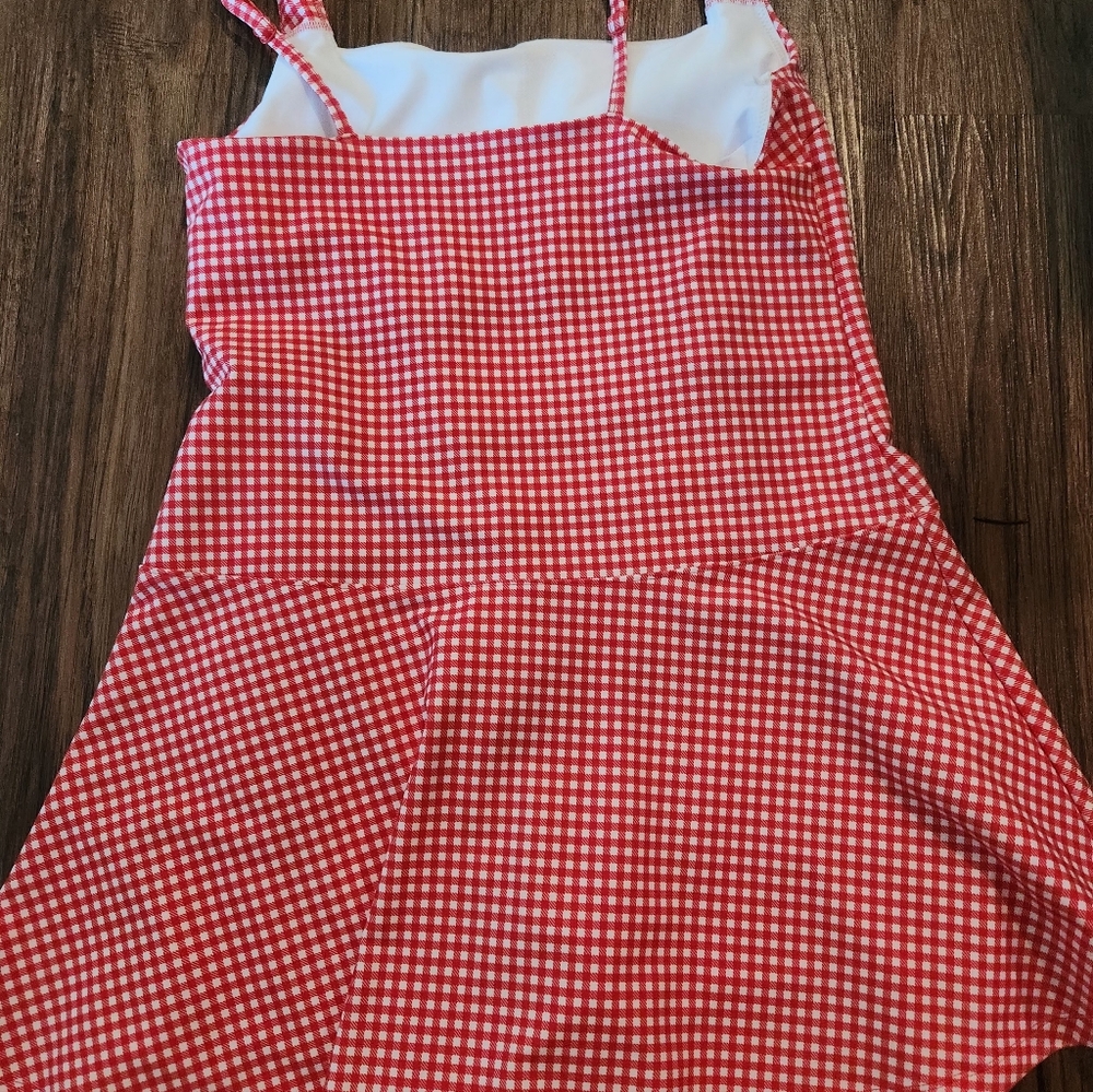 Abercrombie & Fitch Red and White Gingham Spaghetti Strap Dress - Picture 4 of 4